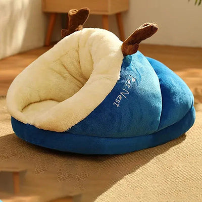 coussin-a-chat-pantoufle-bleu