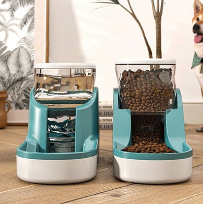 Distributeur croquettes et eau pour chat
