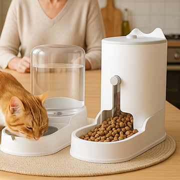 distributeur-de-croquettes-et-eau-reglable-chat-a-cote