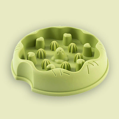 Gamelle anti-glouton chat cĆur et cactus