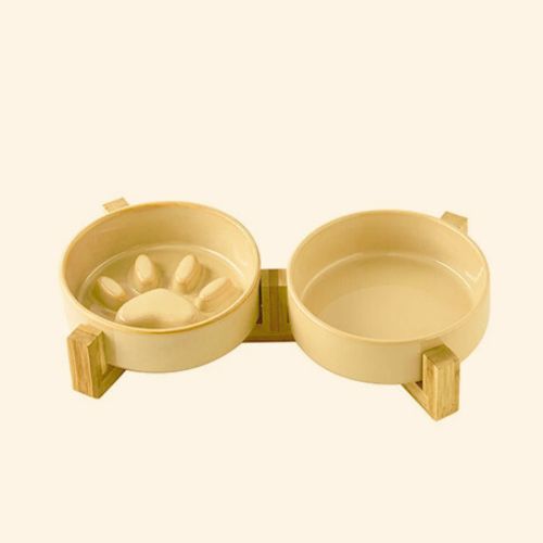 Gamelle anti-glouton chat double bol