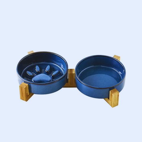 Gamelle anti-glouton chat double bol
