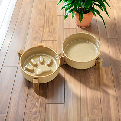 Gamelle anti-glouton chat double bol