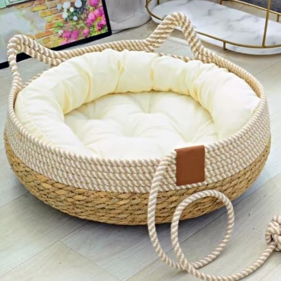 panier-chat-osier-tete-de-chat-avec-coussin