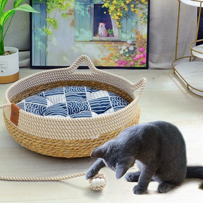 panier-chat-osier-tete-de-chat-jeu