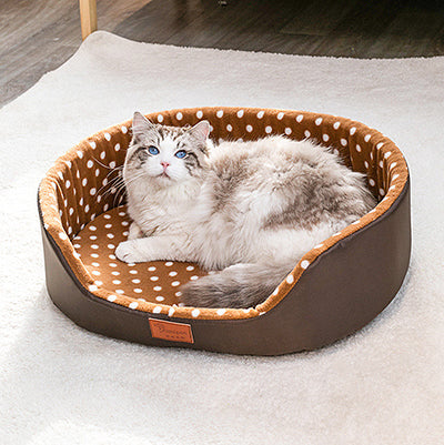 panier-pour-chat-en-tissu-marron