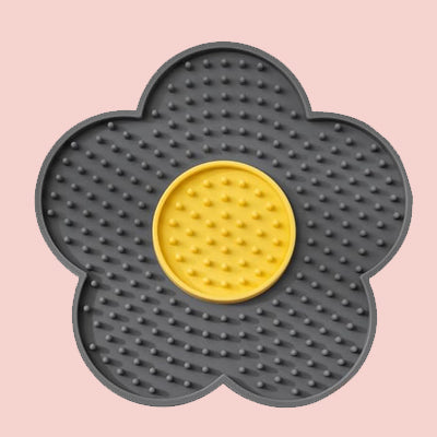 Tapis de léchage pour chat forme de fleur