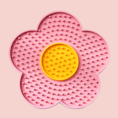Tapis de léchage pour chat forme de fleur