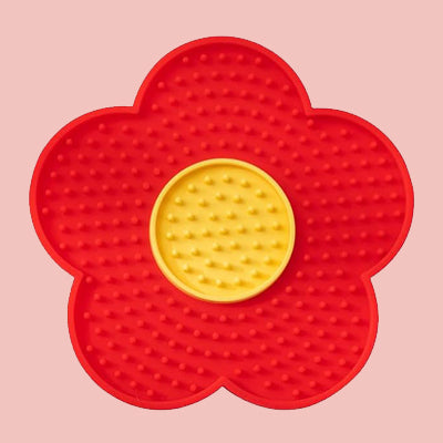 Tapis de léchage pour chat forme de fleur
