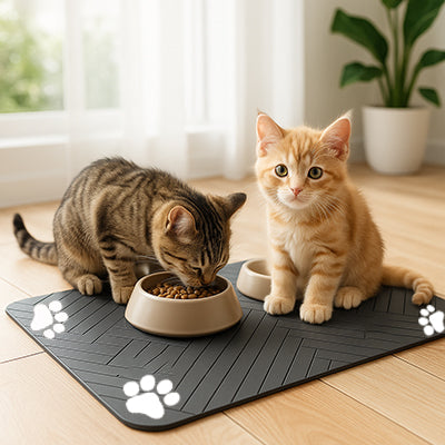 tapis-gamelle-chat-hyper-absorbant-deux-chatons