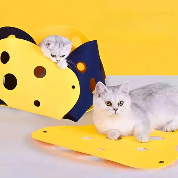 tunnel-pour-chat-modulable-jaune