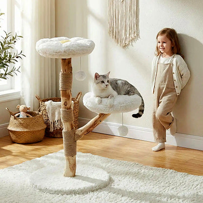 arbre-a-chat-fleur-avec-petite-fille