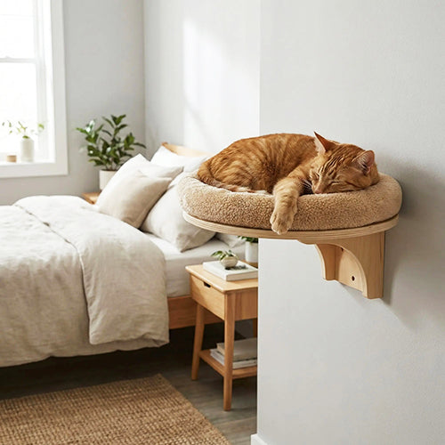 arbre-a-chat-mural-design-pur-chat-qui-dort-dans-la-chambre
