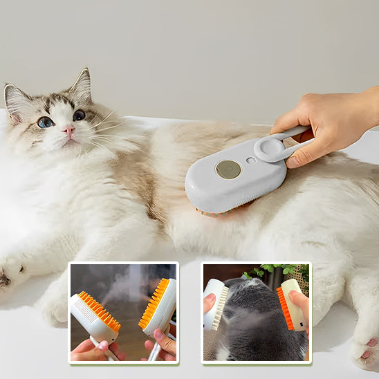 Brosse pour chat à vapeur