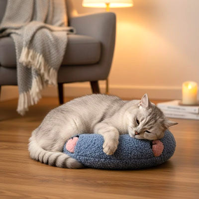 coussin_chat_oreiller_bleu_et_chat_gris
