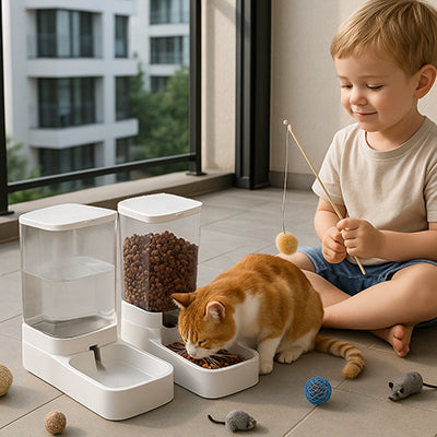 distributeur-de-croquettes-chat-transparent-sur-le-balcon-avec-garcon-et-jouet