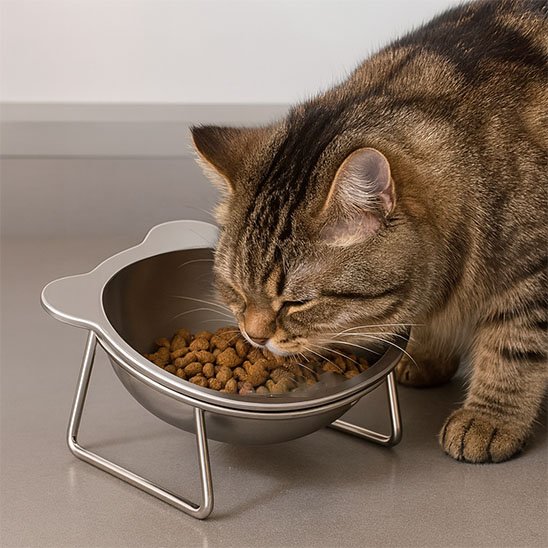 Gamelle inclinée pour chat qui mange