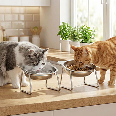 Gamelle inclinée pour chat | Ergonomique Tête Haute