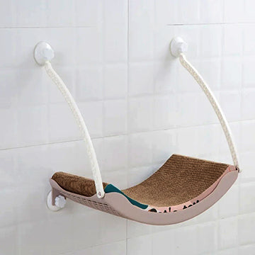 hamac-chat-fenetre-avec-griffoir-rose