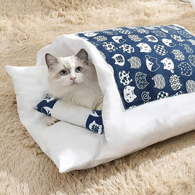 lit-pour-chat-sac-couchage-avec-son-oreiller
