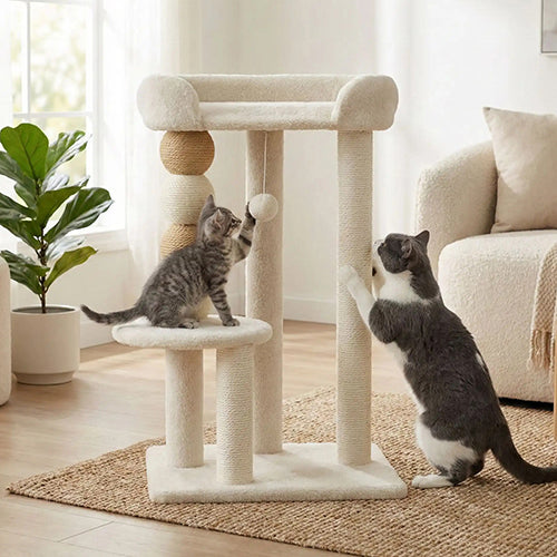 petit-arbre-a-chat-gain-de-place-avec-chats-qui-joue-et-fait-ses-griffes